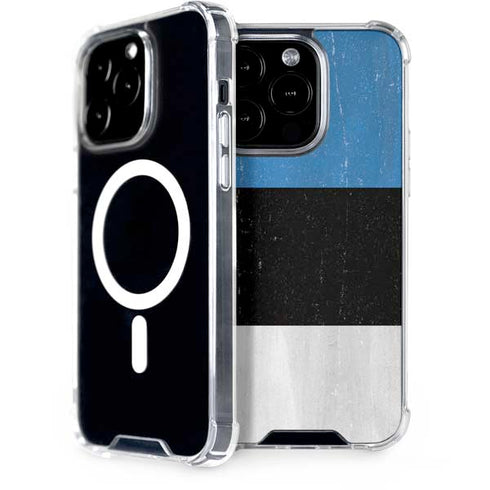 Estonia Flag Distressed iPhone 14 Pro MagSafe Case